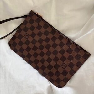 Louis Vuitton Damier Ebene Zippered Pouch Wristlet Neverfull